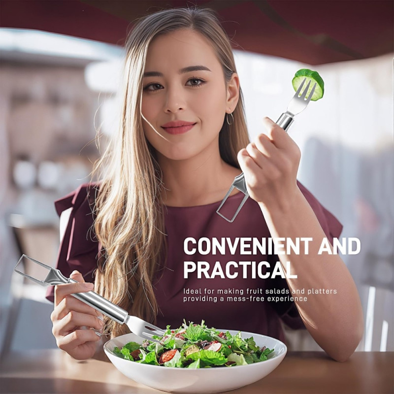 Stainless Steel Dual Head Watermelon Cutter Fruit Fork Kitchen Tool