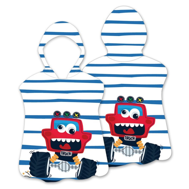 Hood Cape Badehåndklæde Badekåbe Poncho, 60x60cm - Toy Racing Car