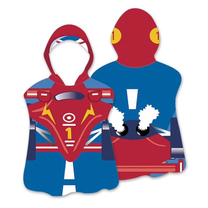 Hood Cape Badehåndklæde Badekåbe Poncho, 60x60cm - Racing Boy