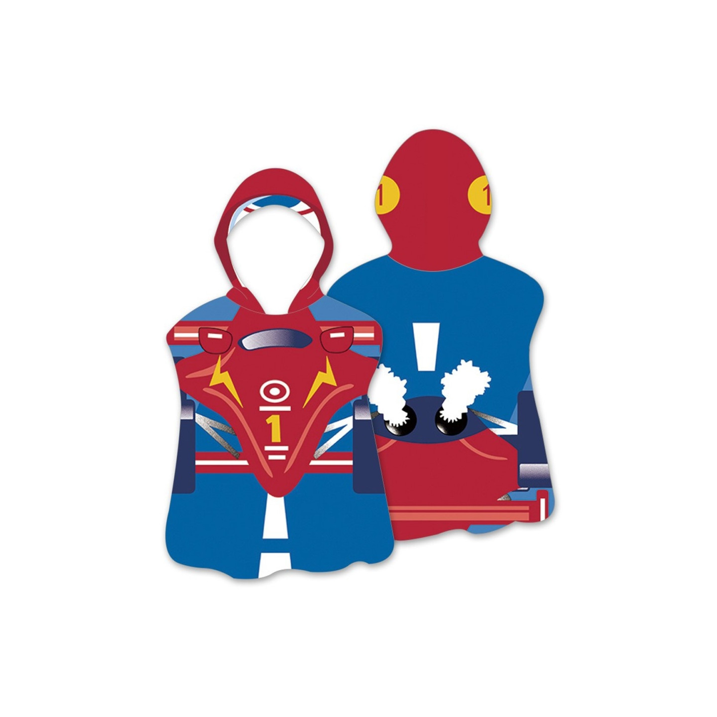 Hood Cape Bath towel Bathrobe Poncho, 60x60cm - Racing Boy