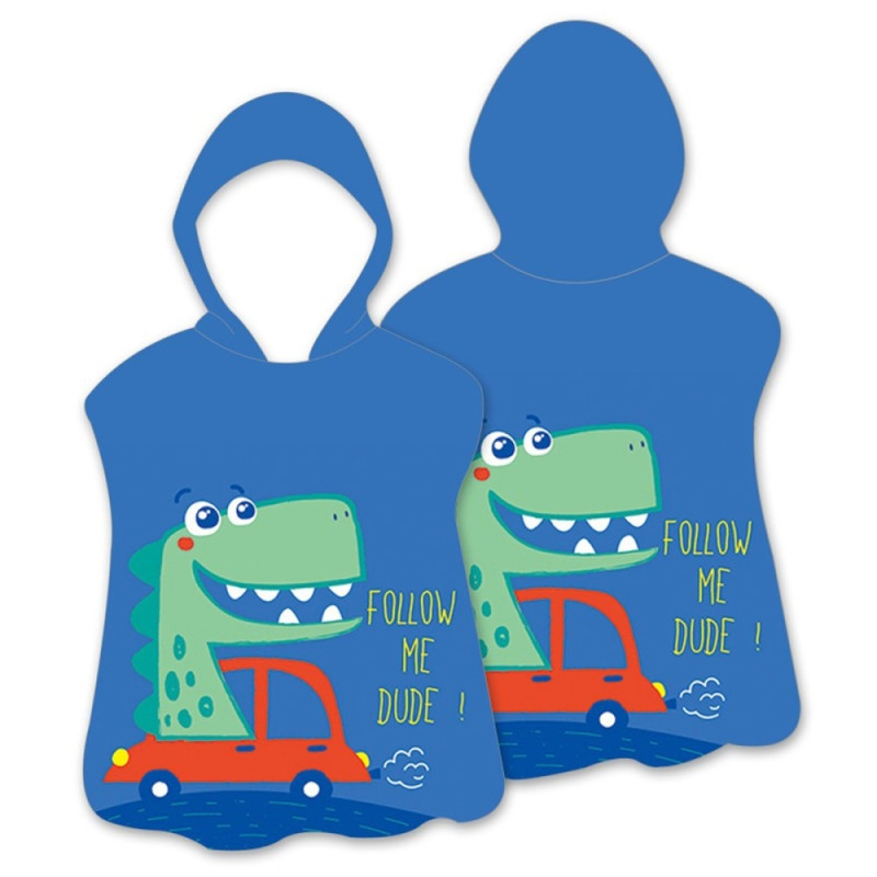 Hood Cape Kylpypyyhe Kylpytakki Poncho, 60x60cm - Car Dinosaur