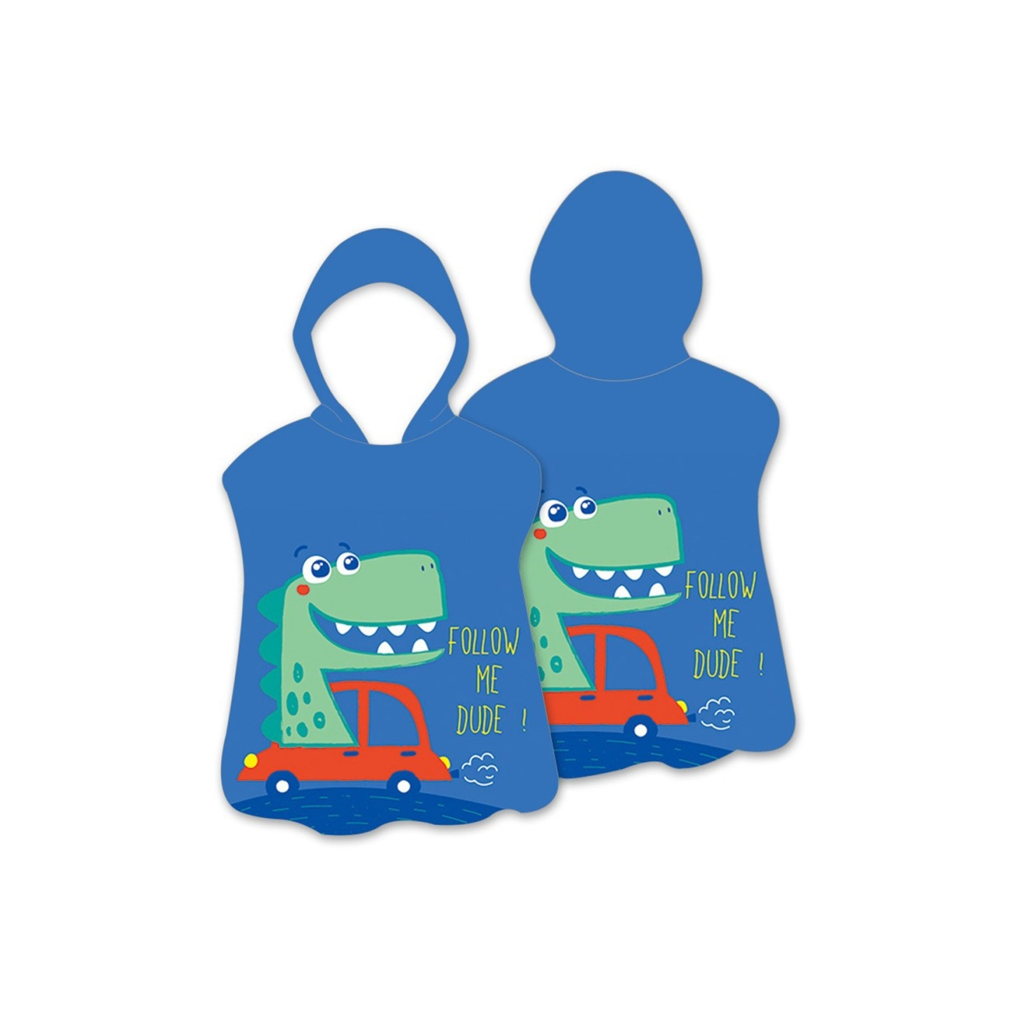 Hood Cape Kylpypyyhe Kylpytakki Poncho, 60x60cm - Car Dinosaur