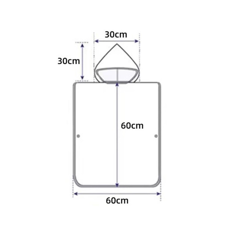 Hood Cape Badehåndkle Badekåpe Poncho, 60x60cm - Dinosaur Boy