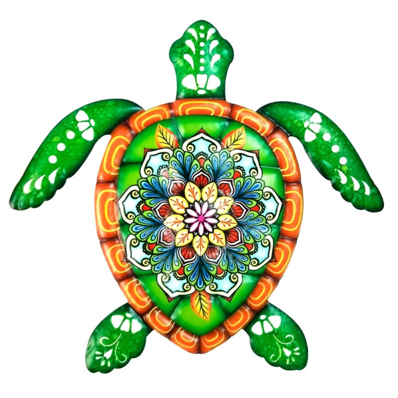 Skildpadde jern Vægskilt Have Ornament 21,5x20cm - Grøn