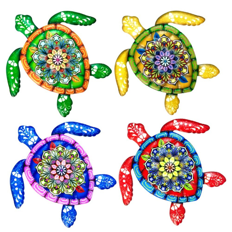 Skildpadde jern Vægskilt Have Ornament 21,5x20cm - Grøn
