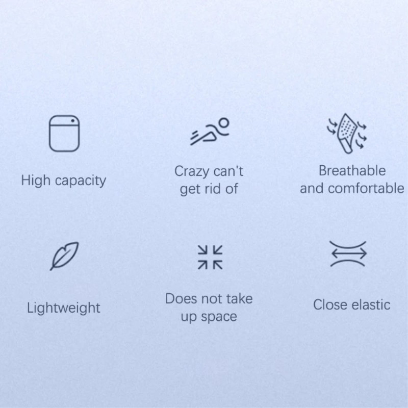 Elastisk Løpebelte Midjeveske Fanny Pack - Svart/L