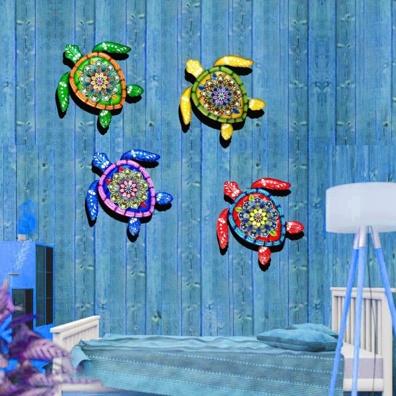 Turtle Iron Wall Tarra Puutarhakoriste 21,5x20cm - Sininen