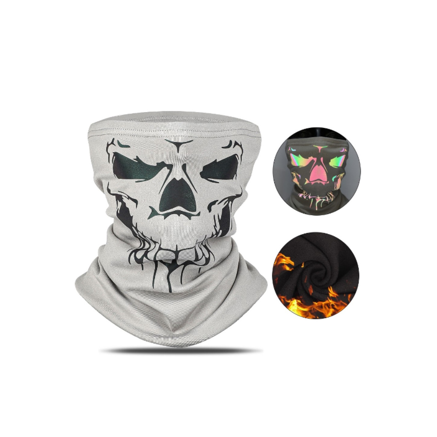 Bandana Mask Face Mask Kaulanlämmitin Tuulenpitävä Balaclava - harmaa