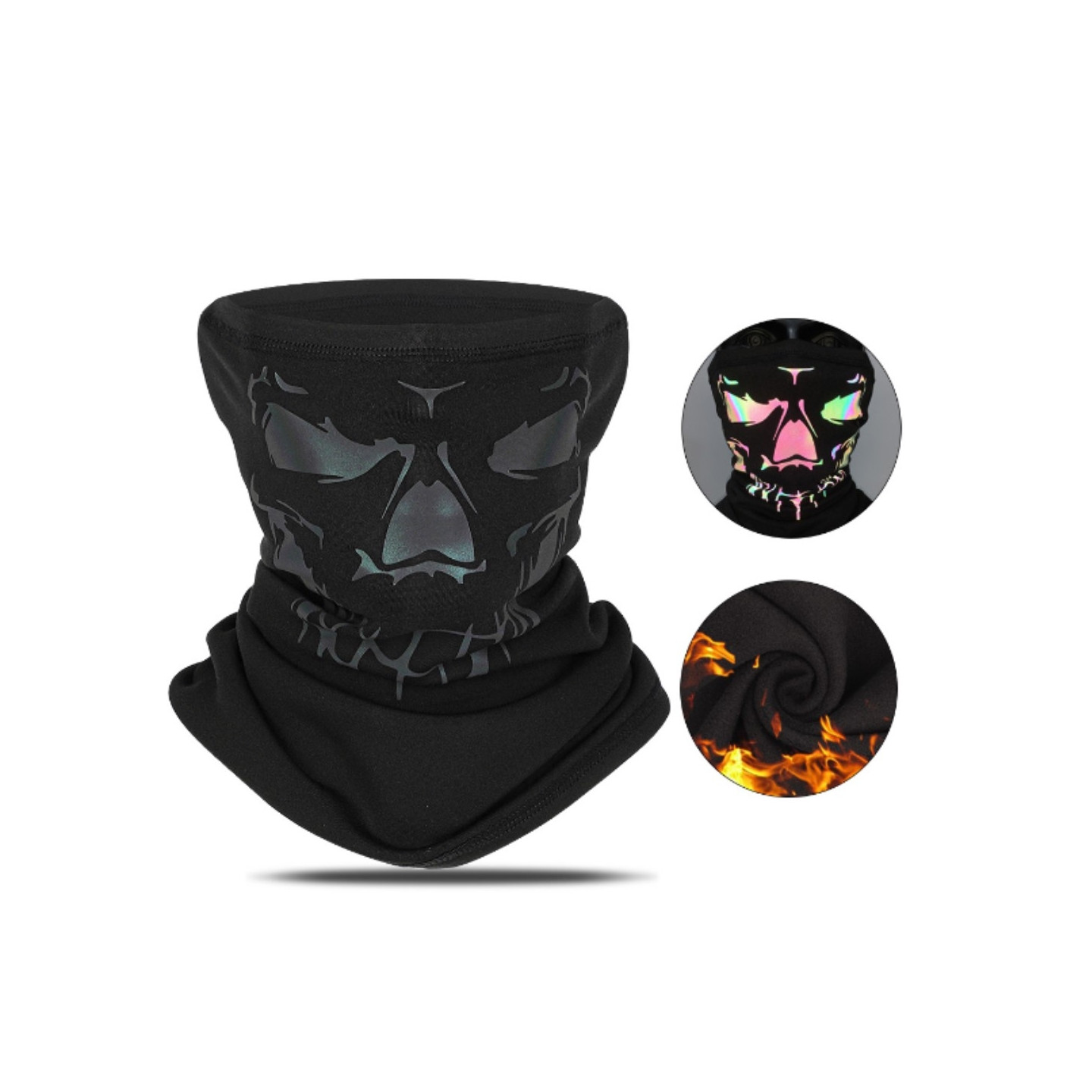 Bandana Mask Ansiktsmaske Halsvarmer Vindtett Balaclava - Svart