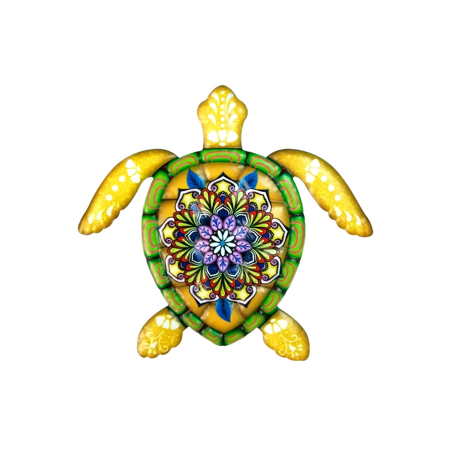 Turtle Iron Veggklistremerke Hagepynt 21,5x20cm - Gul