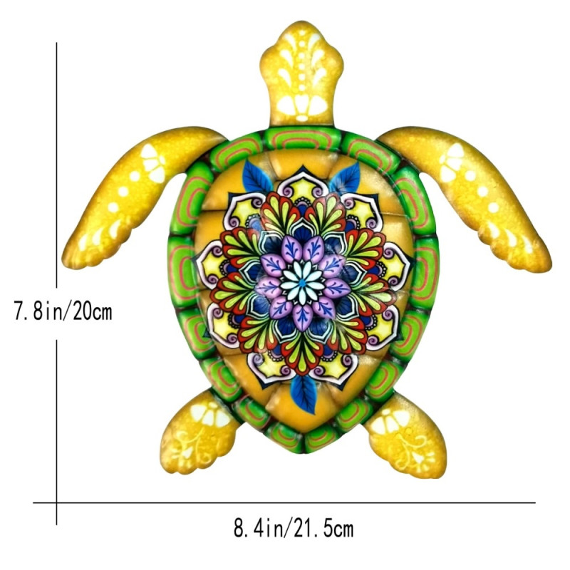Turtle Iron Wall Tarra Puutarhakoriste 21,5x20cm - Keltainen