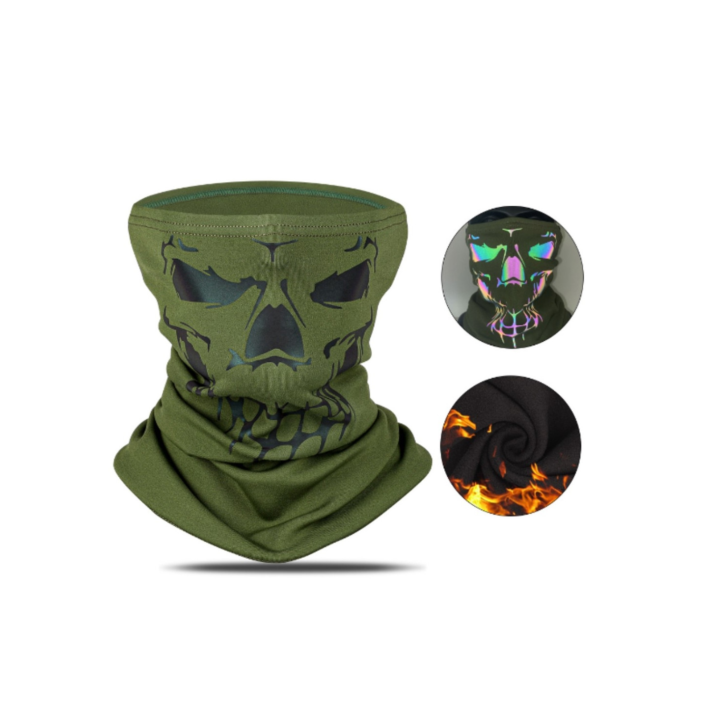 Bandana Mask Face Mask Neck Warmer Windproof Balaclava - Green