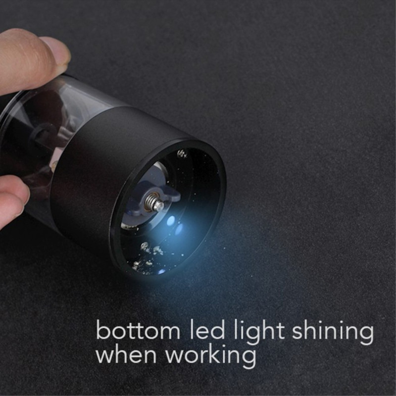 Salt Pepper Spice grinder Battery powered with LED light
