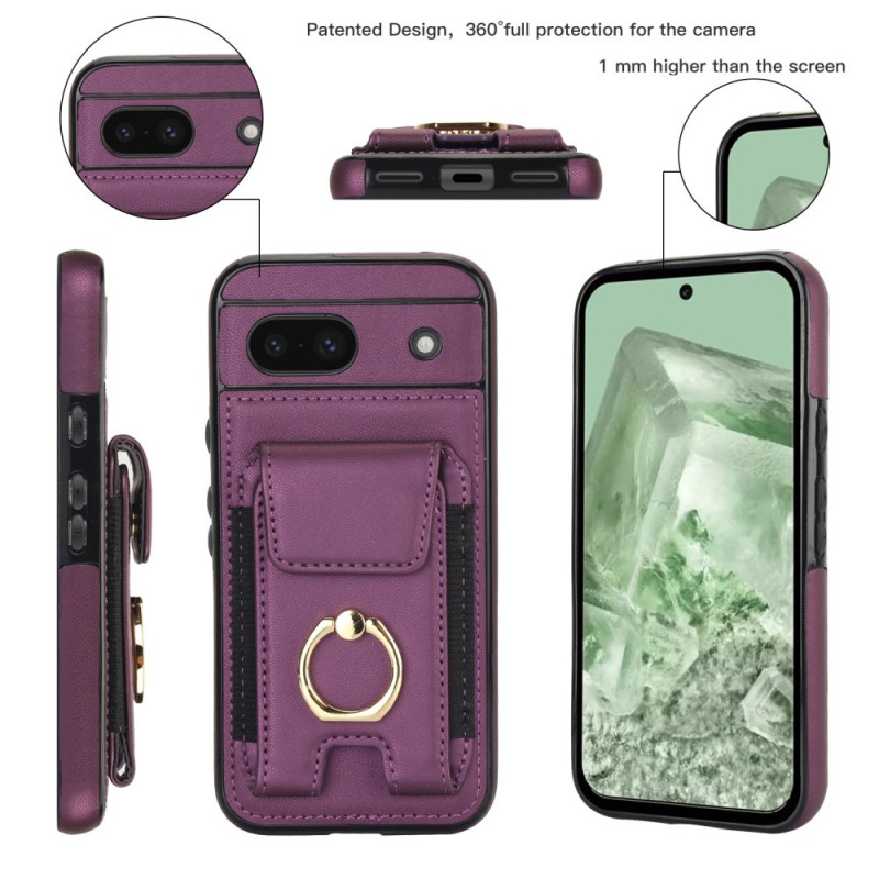 For Google Pixel 8a Kickstand Case Telefonveske med Kortspor - Lilla