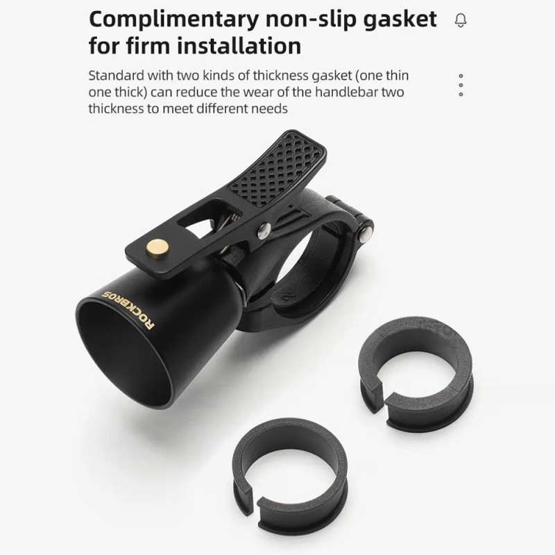 ROCKBROS Copper Alloy Bike Bell Bell polkupyörän ohjaustanko - harmaa