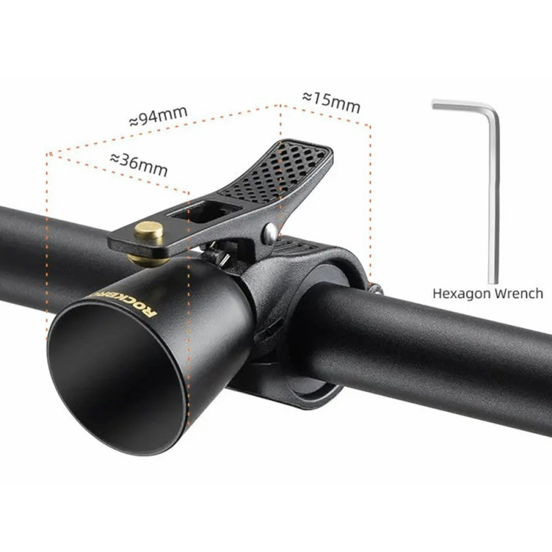 ROCKBROS Copper Alloy Bike Bell Bell polkupyörän ohjaustanko - harmaa