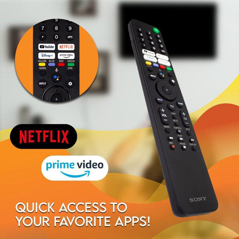 RMF - TX520U TV Fjernbetjening Erstatning til Sony TV