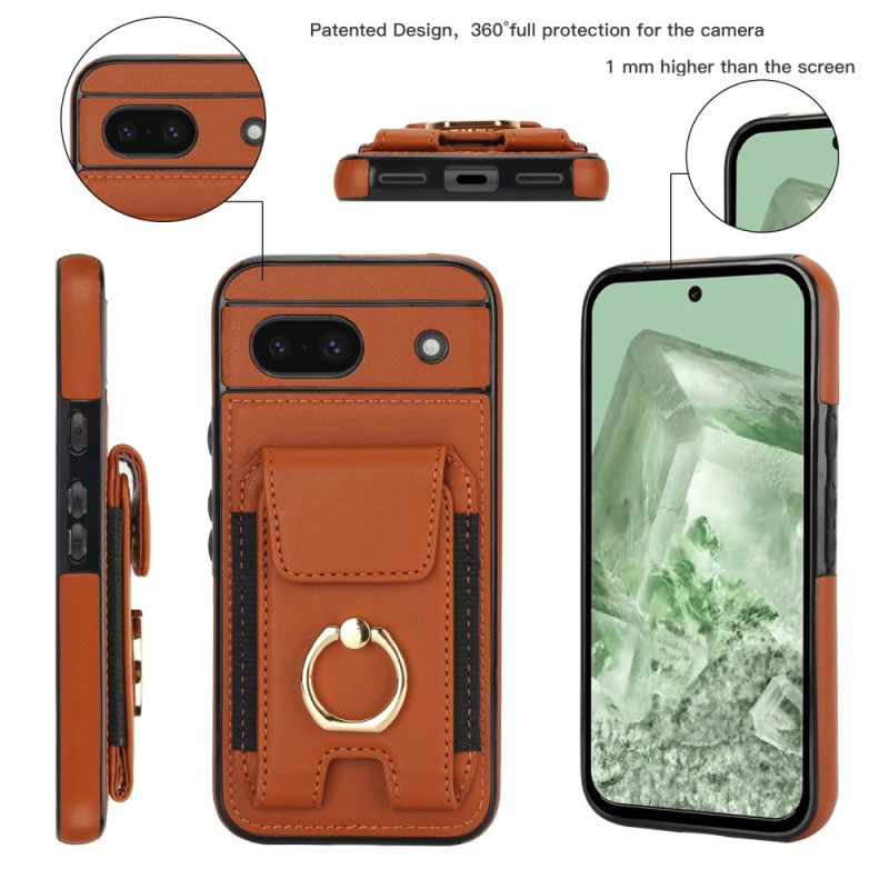 For Google Pixel 8a Kickstand Case Telefonveske med Kortspor - Brun