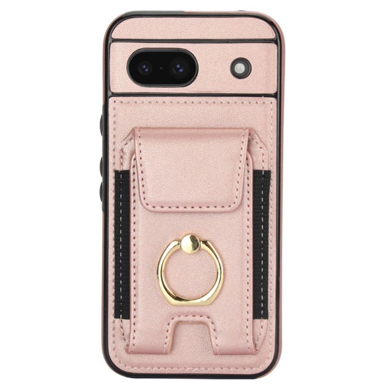 For Google Pixel 8a Kickstand Case Phone Cover with Card Slots - Rose Gold