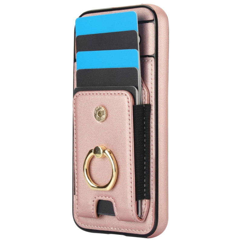 For Google Pixel 8a Kickstand Case Phone Cover with Card Slots - Rose Gold