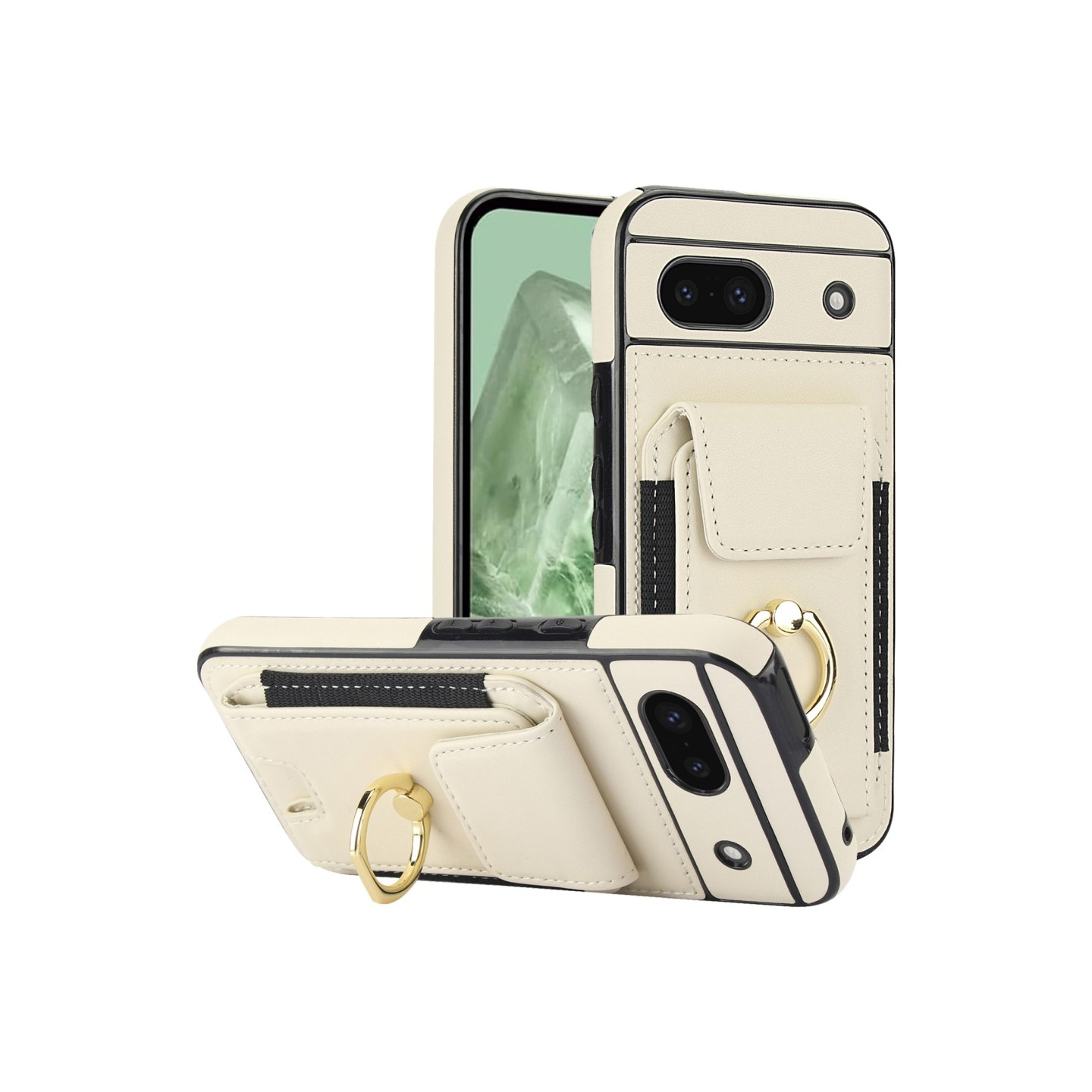 For Google Pixel 8a Kickstand Case Phone Cover with Card Slots