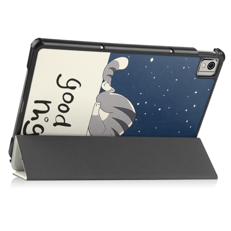 Nokia T21 Trifold Stand Sleep Wake Tablet Cover Case - Cat