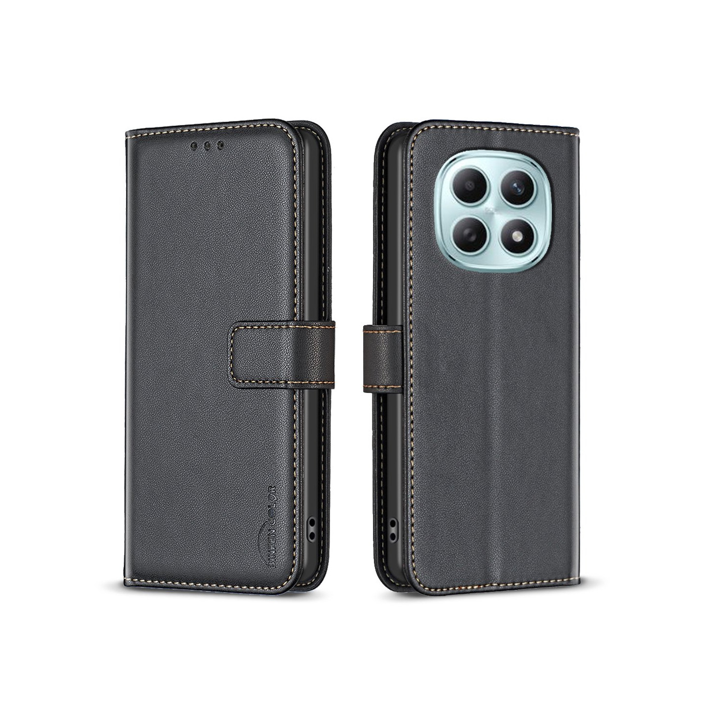 For Xiaomi Poco M8 5G / Redmi Note 15 5G / 15 4G Mobildeksel BINFEN COLOR BF17 Lommebok Flip Cover - Svart