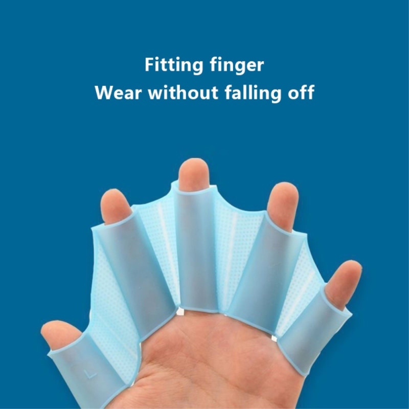 1 par svømmehandsker Håndpadler Vandtæt - Blå/L