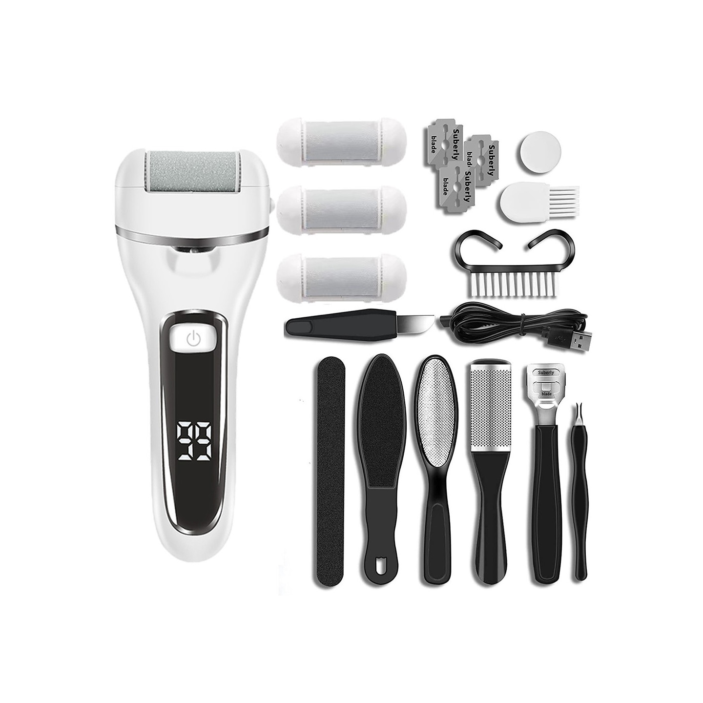 Elektrisk fotsliper Foot Callus Remover Pedikyrverktøy Fotpleie