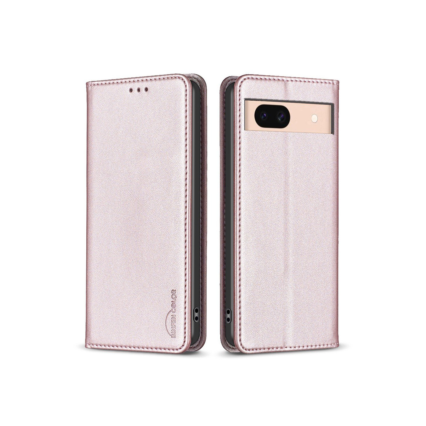 BINFEN COLOR Til Google Pixel 8a Deksel Telefonveske - Rose Gull