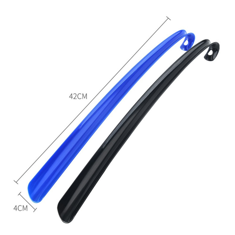 2 stk Plast Skohorn Langt Håndtag - Sort