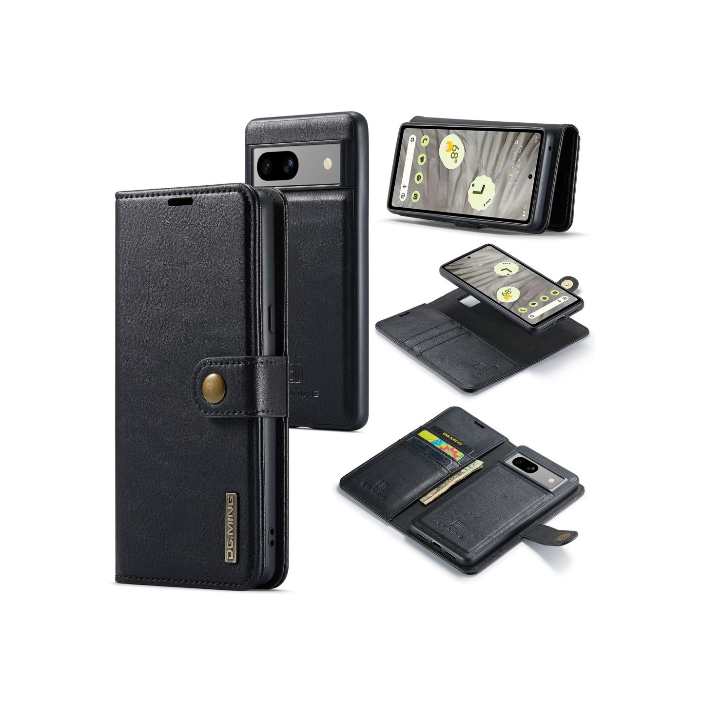 DG.MING Google Pixel 8a Irrotettava 2 - in - 1 - lompakkokansi