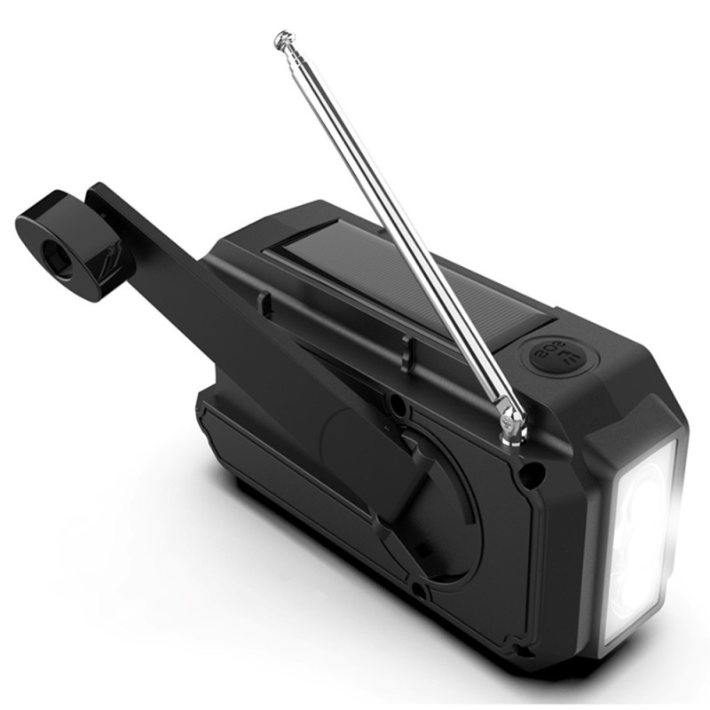 Vær AM/FM - radio Solhåndholdt 1200mAh PowerBank lommelykt