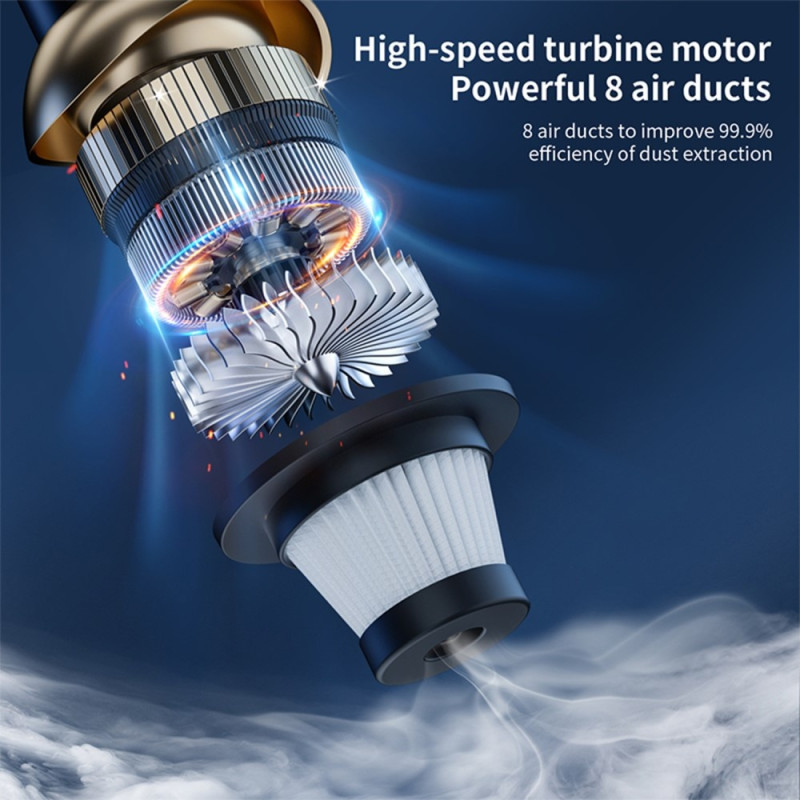 13000Pa Mini Vacuum Cleaner Flashlight Detachable Handle Car Home