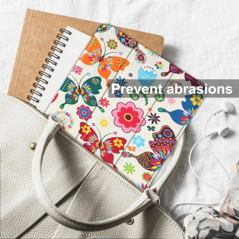 Nokia T21 Trifold Stand Sleep Wake Tablet Cover Case - Butterflies