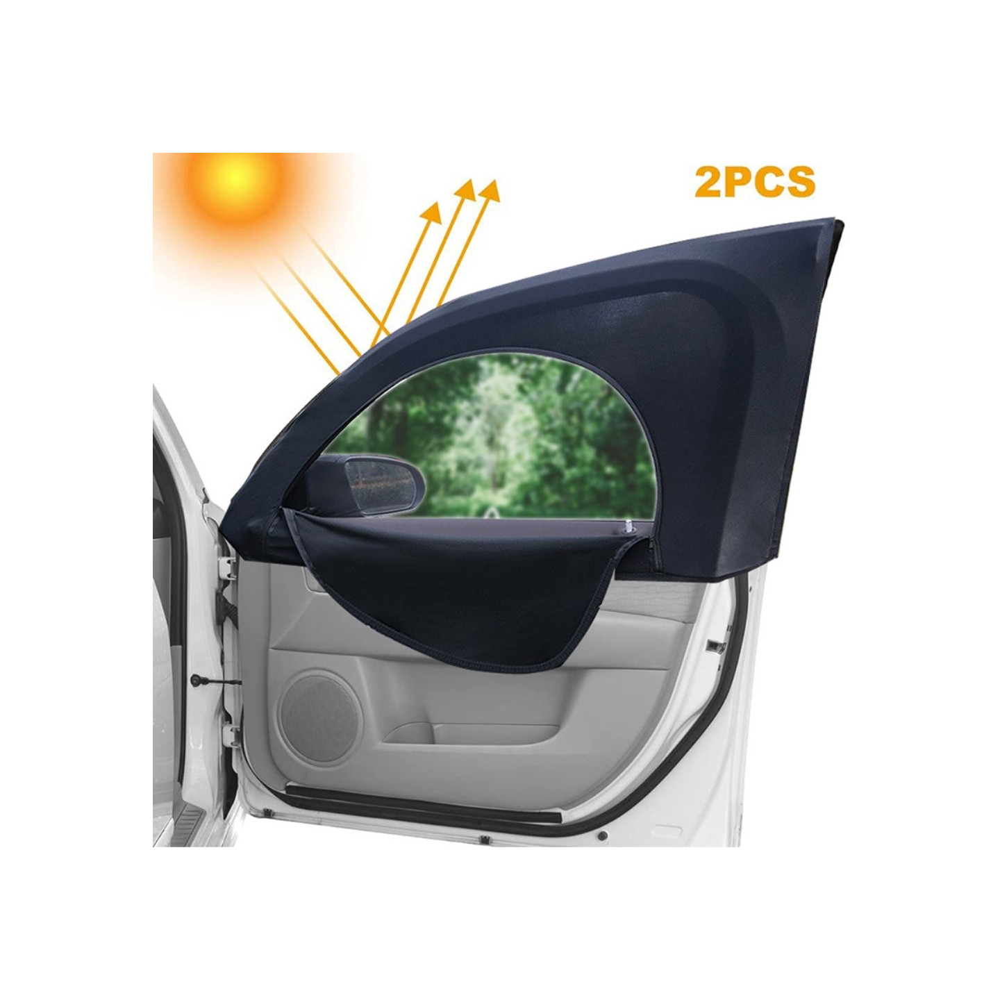 2 stk Bilsiderude solafskærmning Strækbare netgardiner myggenet