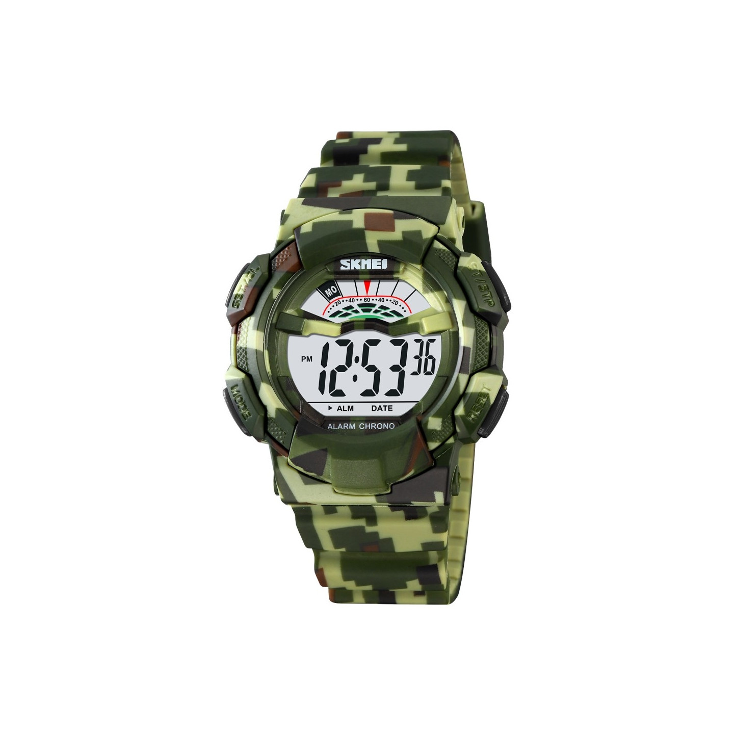 SKMEI 50m Waterproof Wristwatch Clock - Green Camouflage