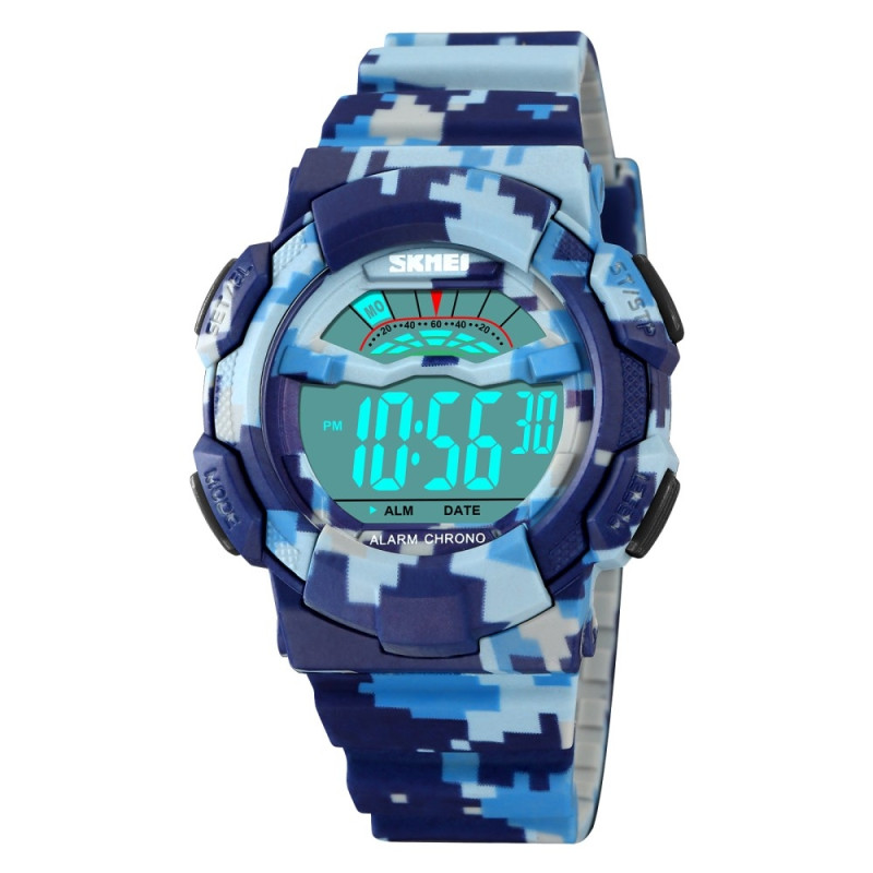 SKMEI 50m Waterproof Wristwatch Clock - Blue Camouflage