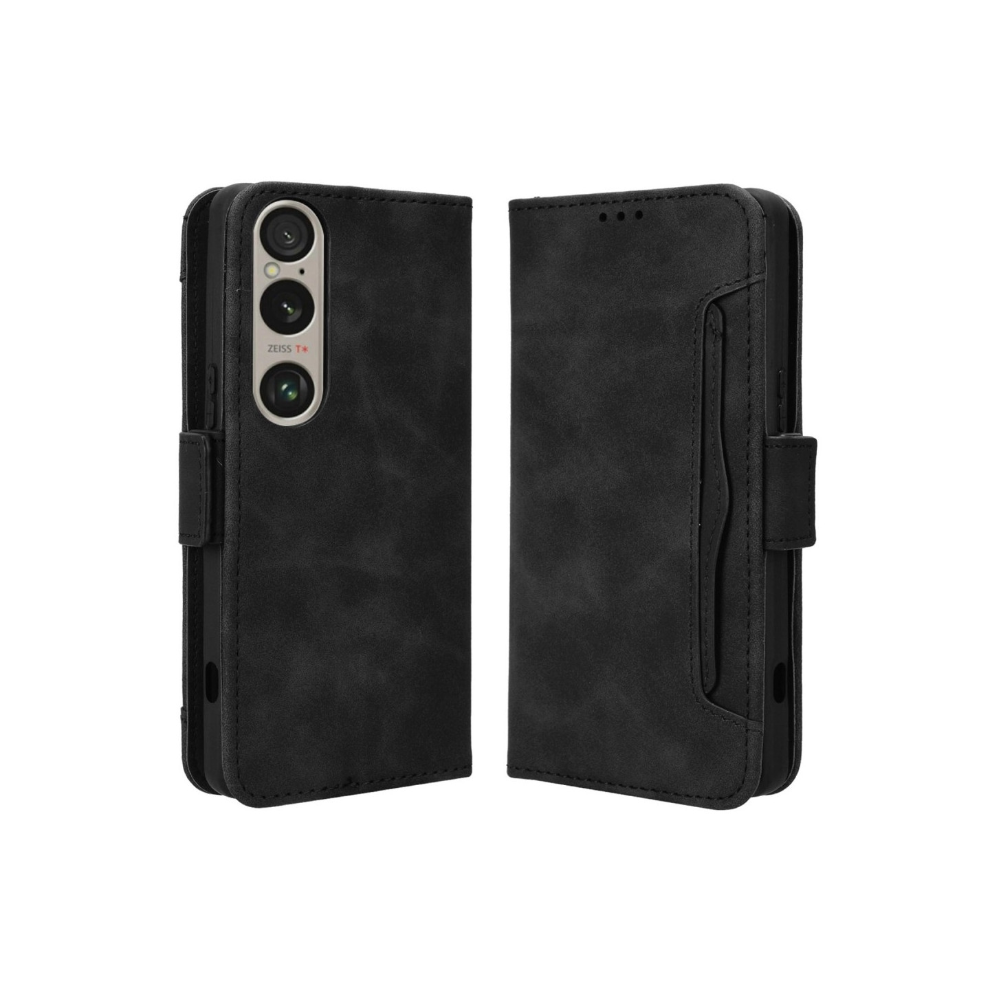 Wallet Stand Flip Phone Case for Sony Xperia 1 VI - Black
