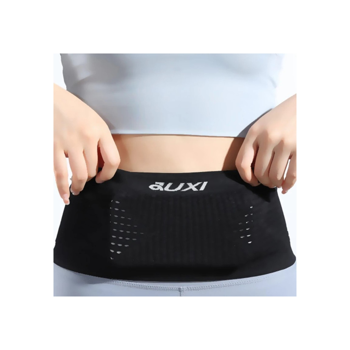 Elastic Running Belt Waist Bag Fanny Pack - Black / M