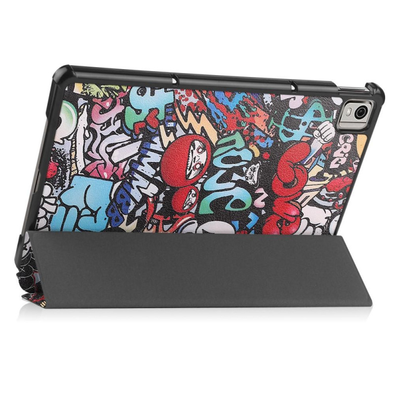 Nokia T21 Trifold Stand Sleep Wake - tabletin suojakotelo - Graffiti