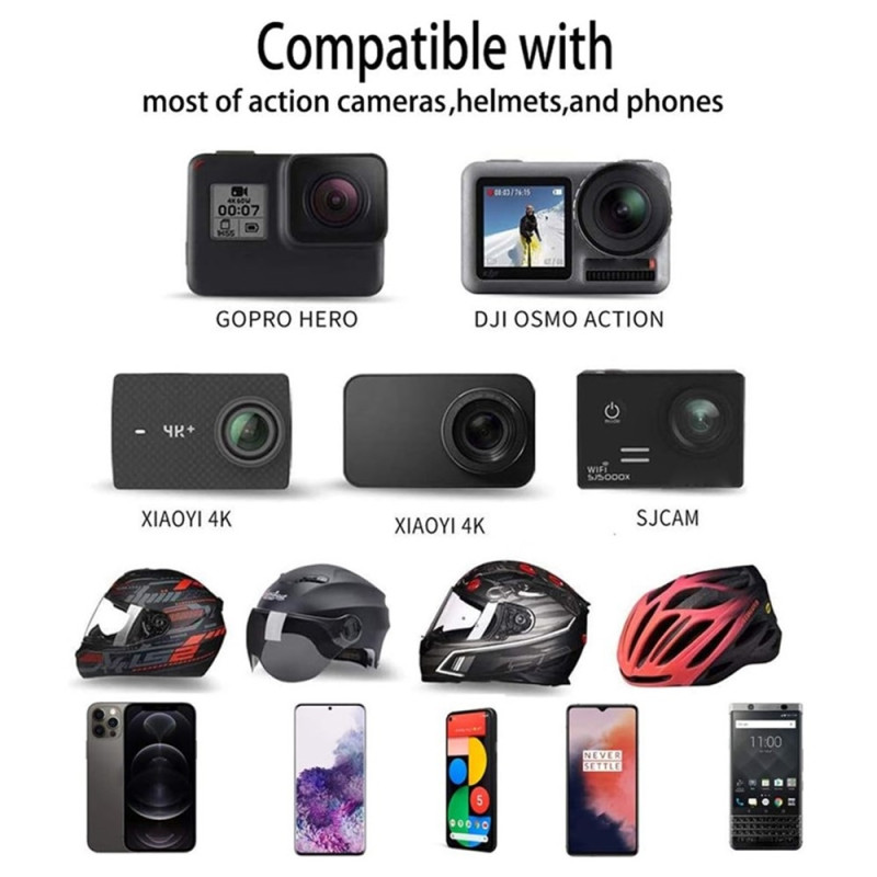 5 - i - 1 motorsykkelhjelmmonteringsklemme Kroppsstropp Tilbehør GoPro