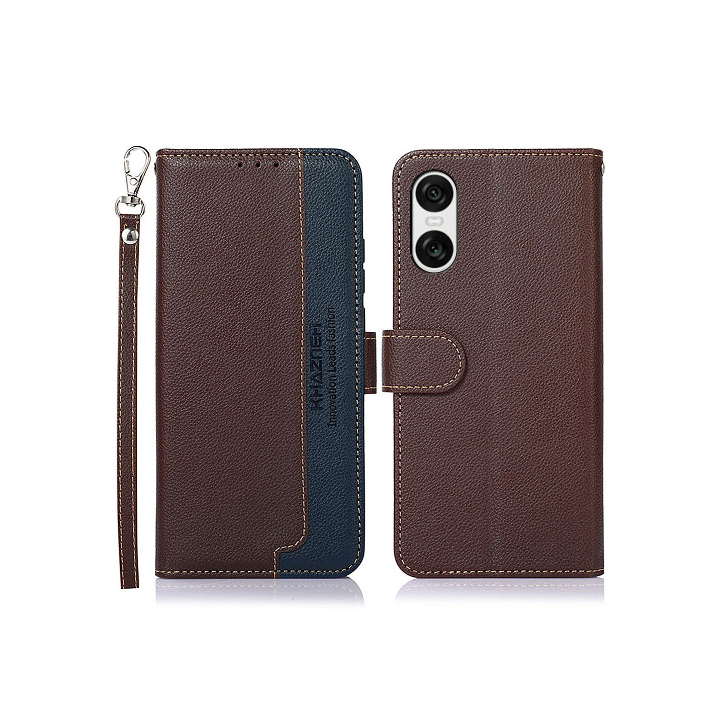 KHAZNEH Sony Xperia 10 VI Lommebok - deksel Brun/Blå