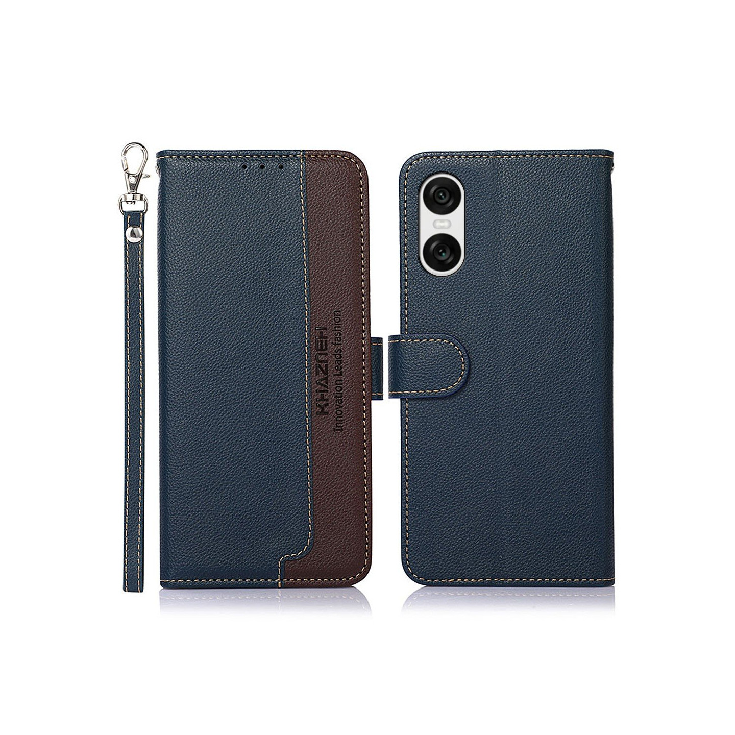 KHAZNEH Sony Xperia 10 VI Lommebok - deksel Blå/Brun