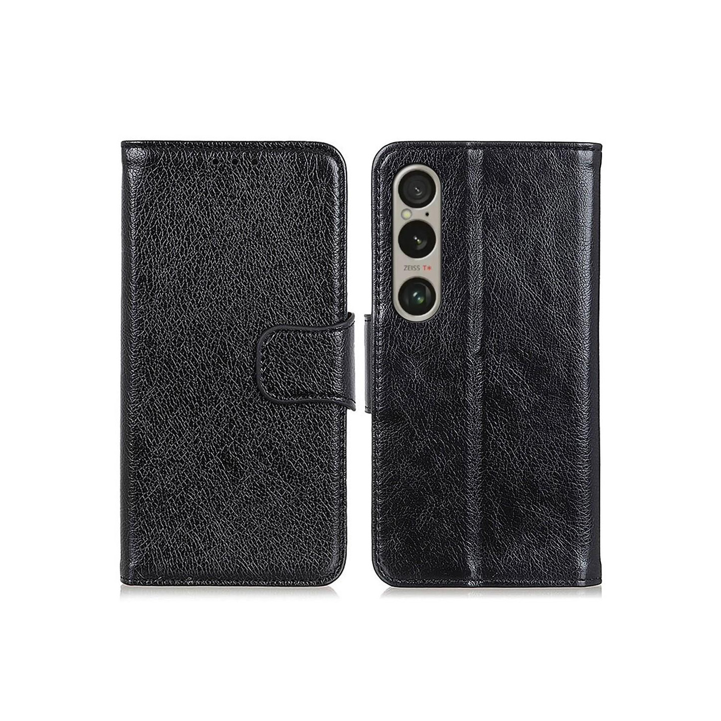 Til Sony Xperia 1 VI Lommebok - deksel Teksturert Split - Svart