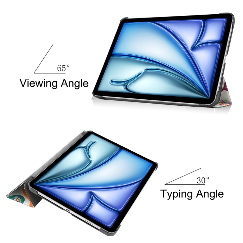 For iPad Air 11 (2024) Case Tri - fold Stand Tablet Cover - Butterflies