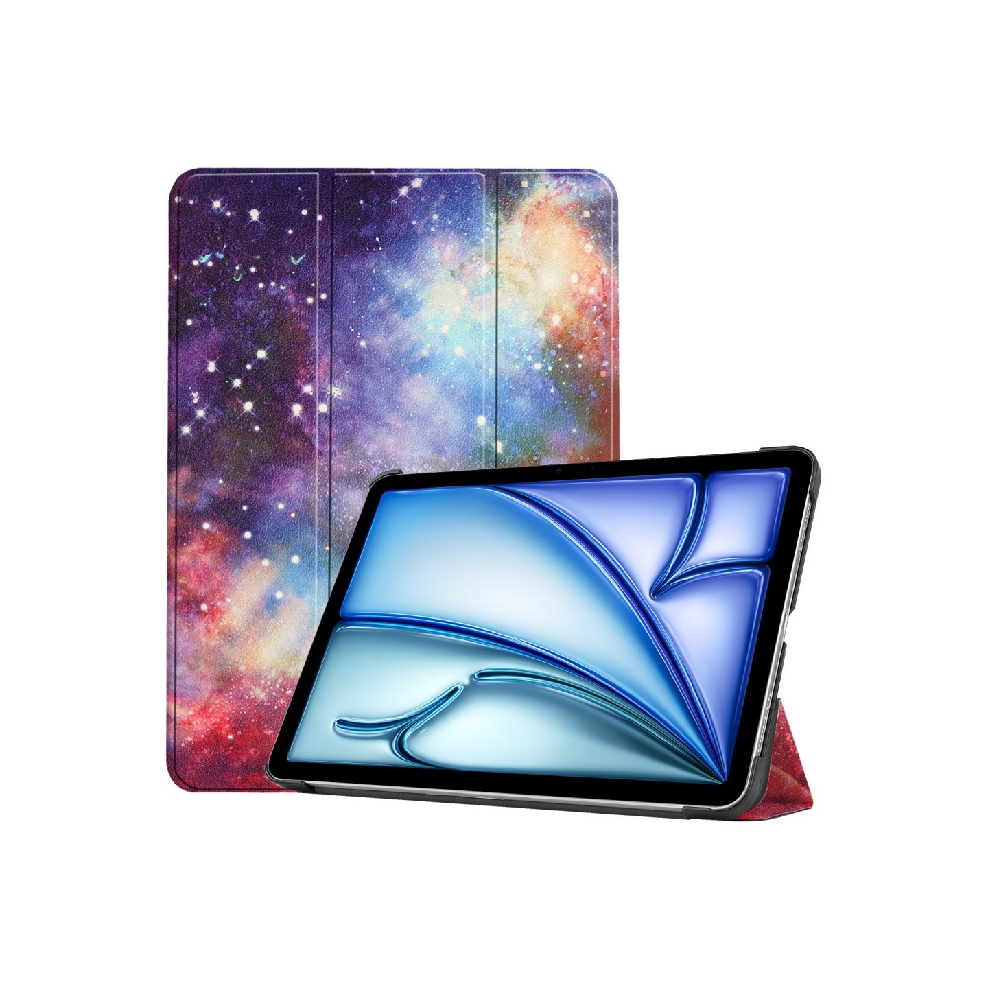 For iPad Air 11 (2024) Case Tri - fold Stand Tablet Cover - Galaxy