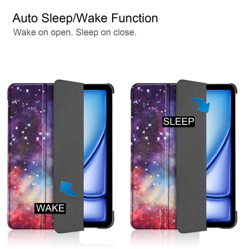 iPad Air 11 (2024) Kotelo Auto Herää / Nuku Kolminkertainen Taittojalusta Tabletin Suoja - Galaxy
