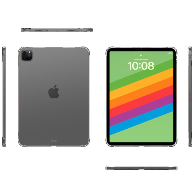 For iPad Pro 13 (2024) Clear Tablet Case Four Corner Drop Protection TPU Back Cover
