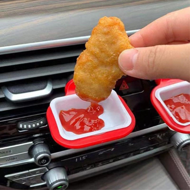 Car Sauce Holder Air Vent Sauce Holder Removable Dipping Sauces Container Black